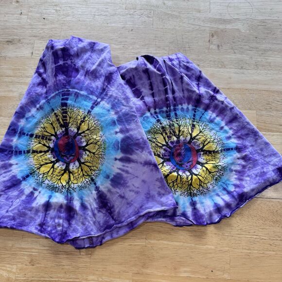 Grateful Dead Steal your Face Mandala Tree Print Booty Bell Pants Tie Dye Small - Picture 4 of 13